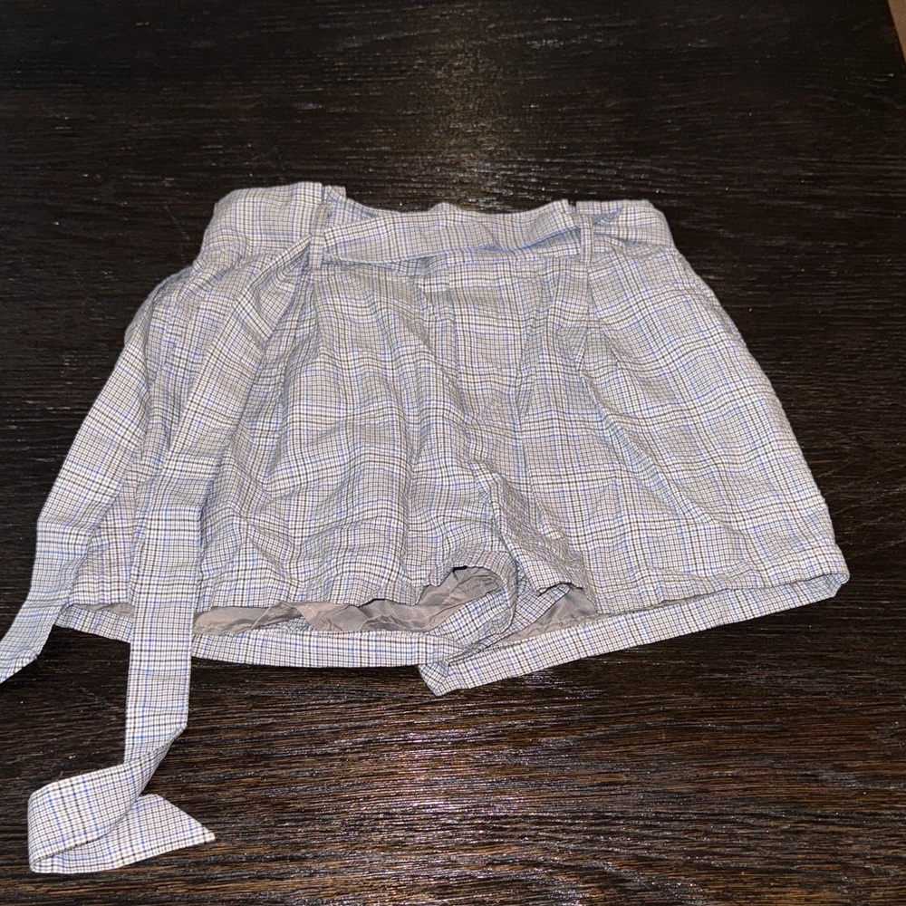 Forever 21 High Waist Plaid Shorts - Gray